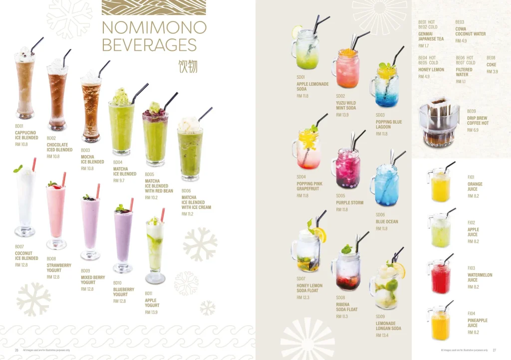 Nippon Sushi Iced Tea Menu