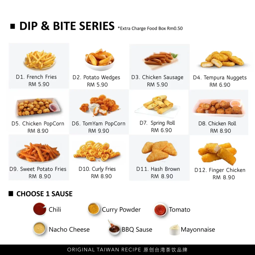 GTEA Siri Dips & Bites Menu