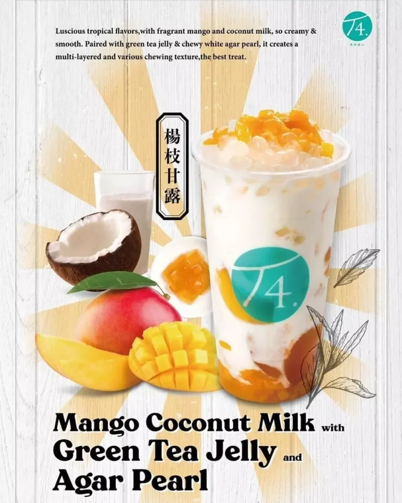T4 Milk Tea Menu